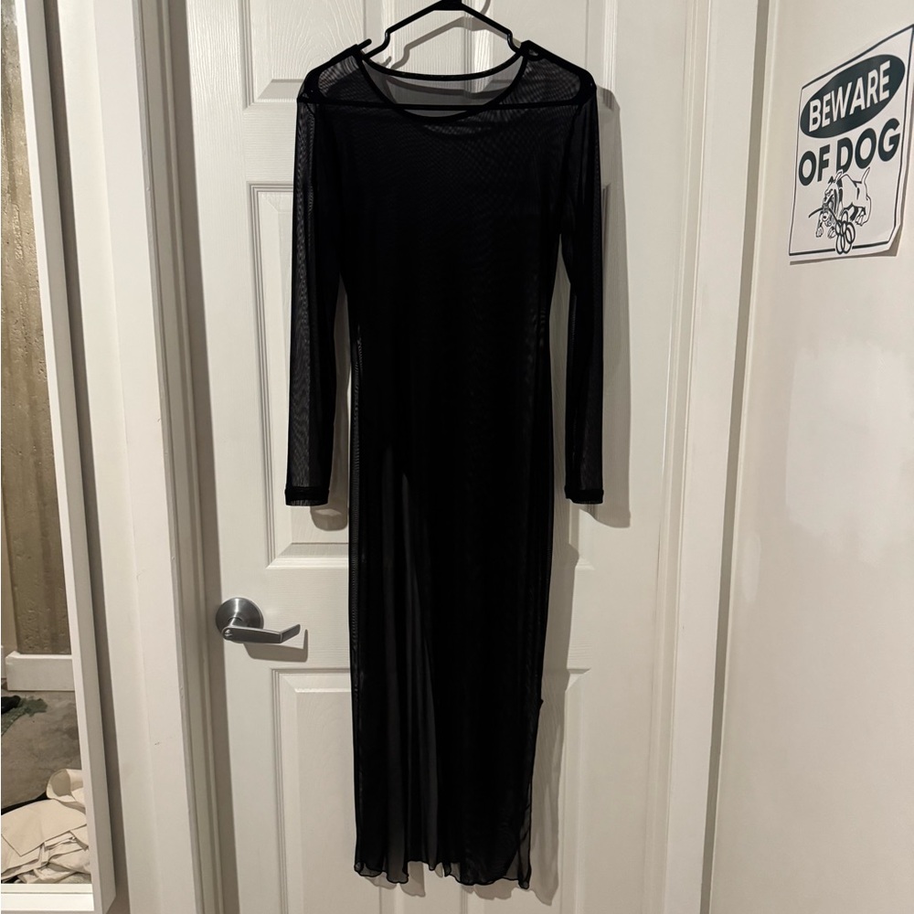 Elegant Black Mesh Dress